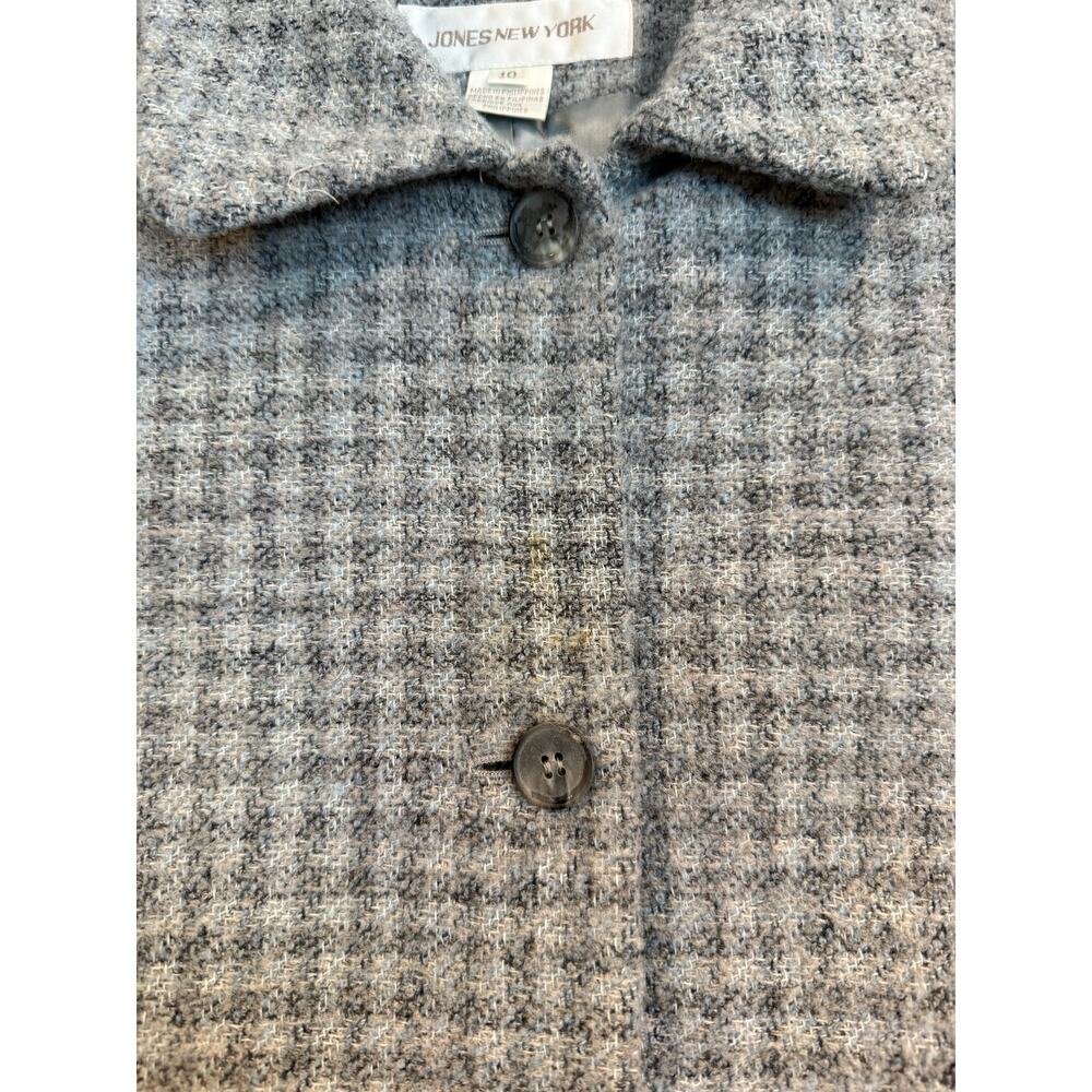 Jones New York Gray Tweed Wool Blend Cropped Jacket Blazer Size 10 - Picture 6 of 6